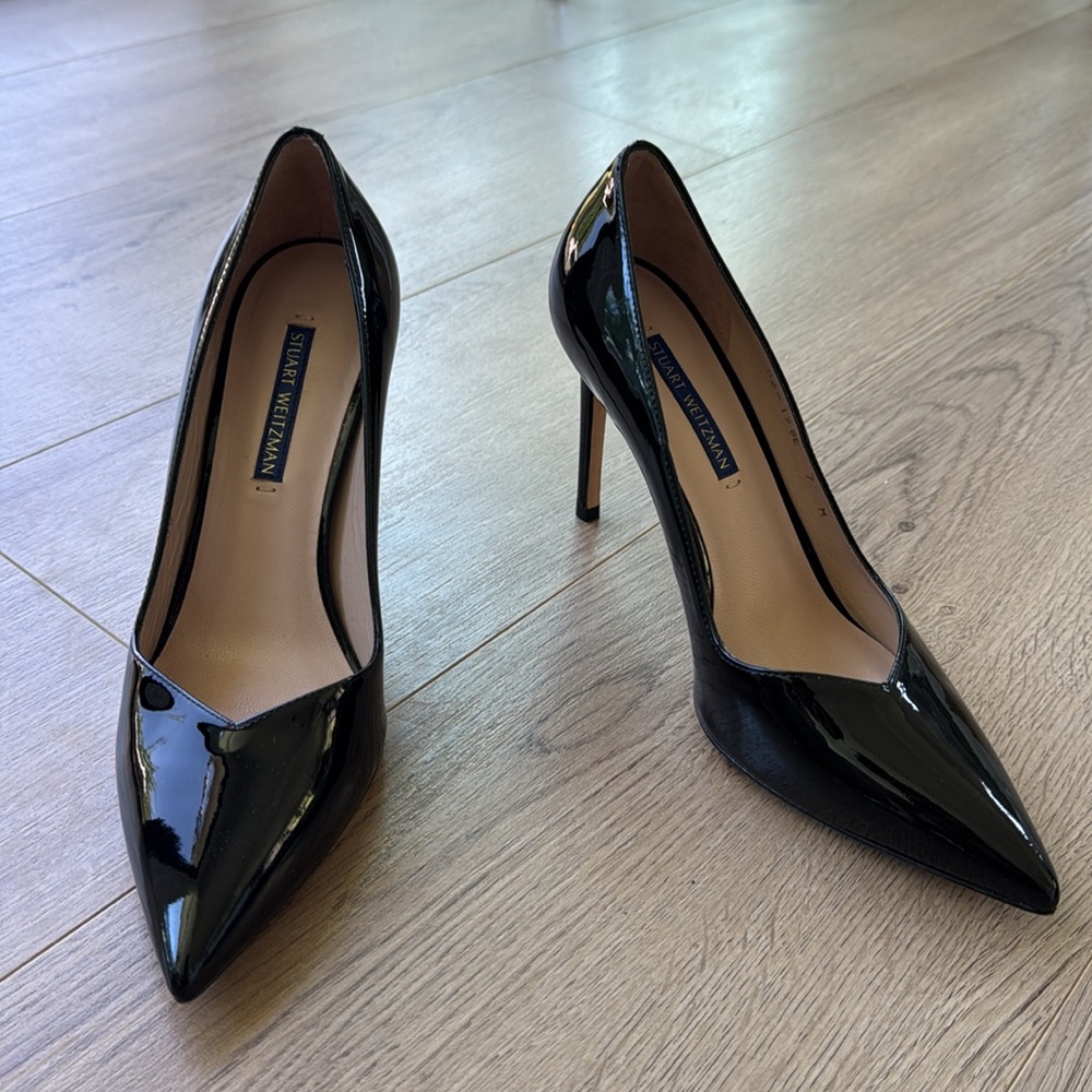 Stuart Weitzman Black Patent Leather Heels